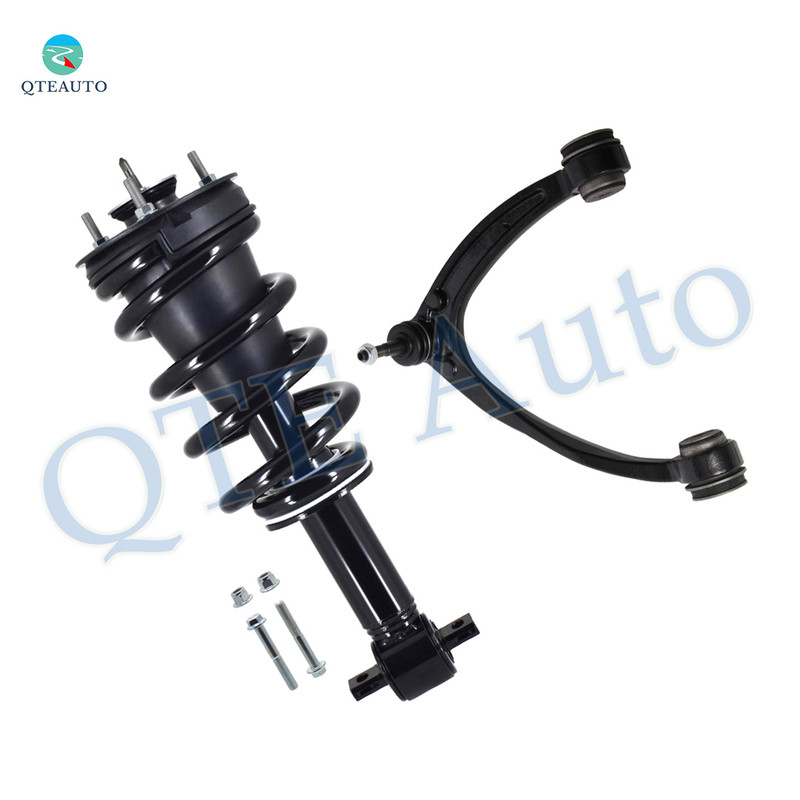 Front Left Upper Control Arm Ball Joint-Quick Complete Strut-Coil Spring Assembly For 2015 2016 Chevrolet Suburban 4WD without Aluminum Steering Knuckles