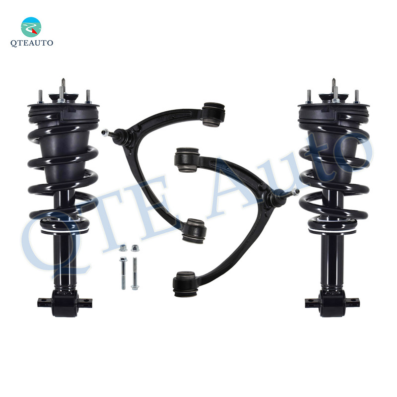 Set of 4 Front Upper Control Arm Ball Joint-Quick Complete Strut-Coil Spring Assembly For 2014-2016 Chevrolet Silverado 1500 V6