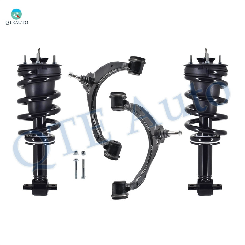 Set of 4 Front Upper Control Arm Ball Joint-Quick Complete Strut-Coil Spring Assembly For 2014-2018 Chevrolet Silverado 1500 V6