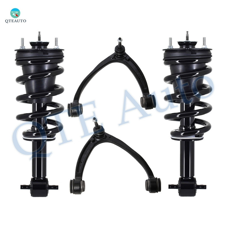 Set of 4 Front Upper Control Arm Ball Joint-Quick Complete Strut-Coil Spring Assembly For 2014-2016 Chevrolet Silverado 1500 4WD