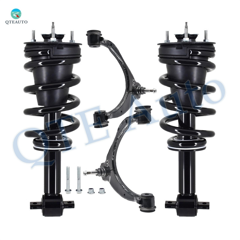 Set of 4 Front Upper Control Arm Ball Joint-Quick Complete Strut-Coil Spring Assembly For 2014-2018 Chevrolet Silverado 1500 RWD