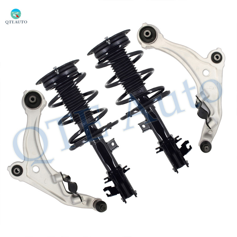 Set of 4 Front Lower Control Arm Ball Joint-Quick Complete Strut-Coil Spring Assembly For 2009-2014 Nissan Maxima