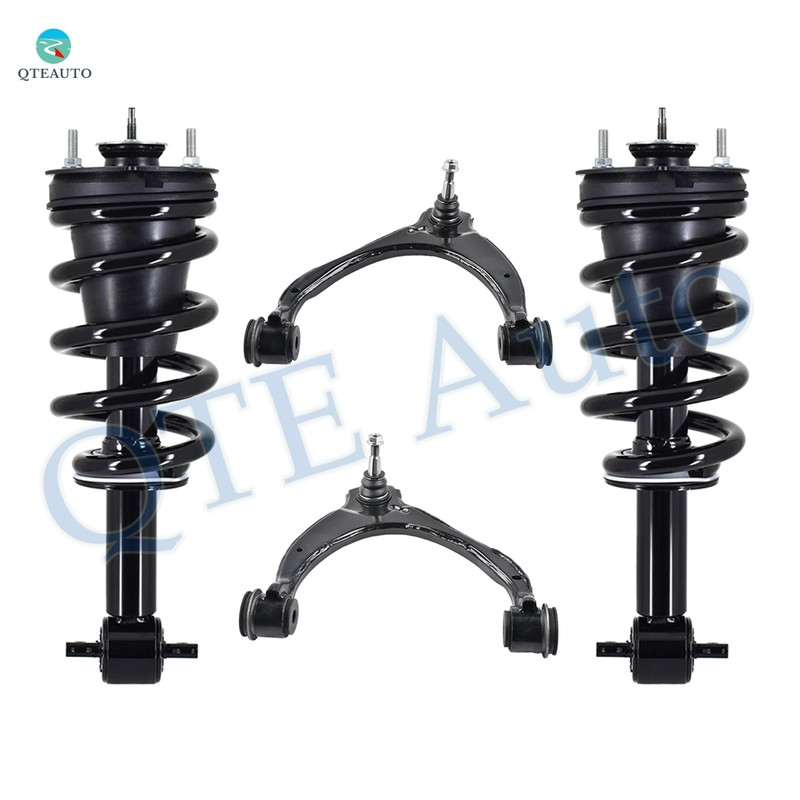 Set of 4 Front Upper Control Arm Ball Joint-Quick Complete Strut-Coil Spring Assembly For 2014-2018 Chevrolet Silverado 1500 4WD