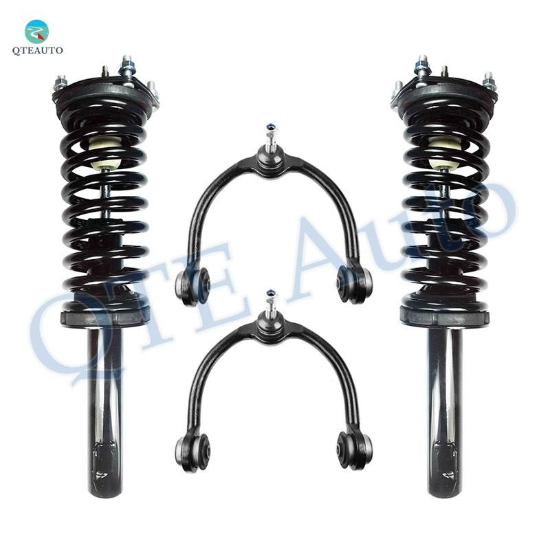 Set of 4 Front Upper Control Arm Ball Joint-Quick Complete Strut-Coil Spring Assembly For 2005-2010 Jeep Grand Cherokee RWD