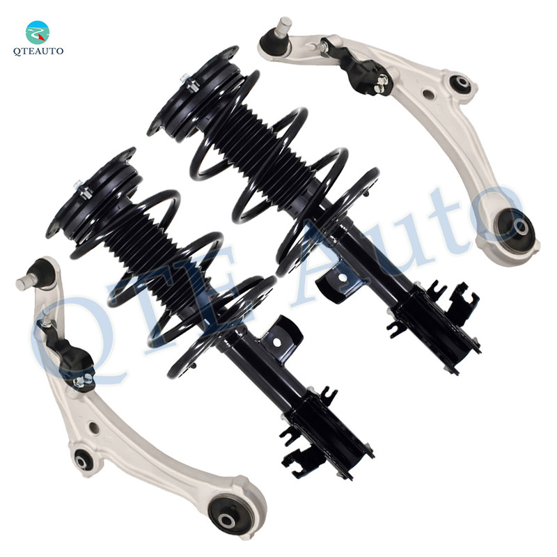 Set of 4 Front Lower Control Arm Ball Joint-Quick Complete Strut-Coil Spring Assembly For 2007-2012 Nissan Altima