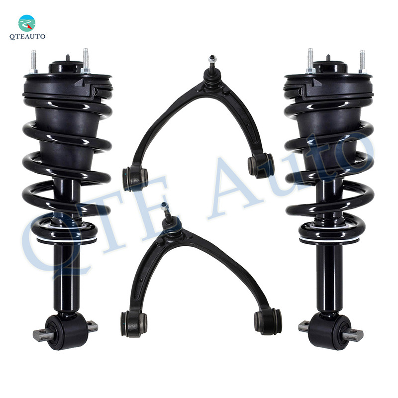 Set of 4 Front Upper Control Arm Ball Joint-Quick Complete Strut-Coil Spring Assembly For 2007-2016 GMC Yukon