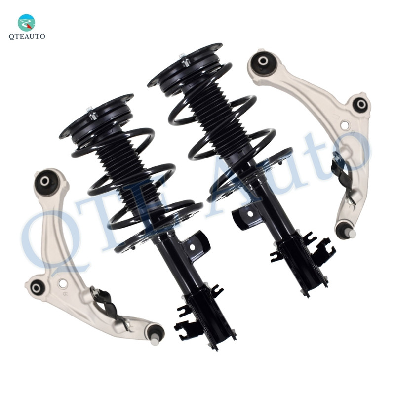 Set of 4 Front Lower Control Arm Ball Joint-Quick Complete Strut-Coil Spring Assembly For 2007-2012 Nissan Altima V6