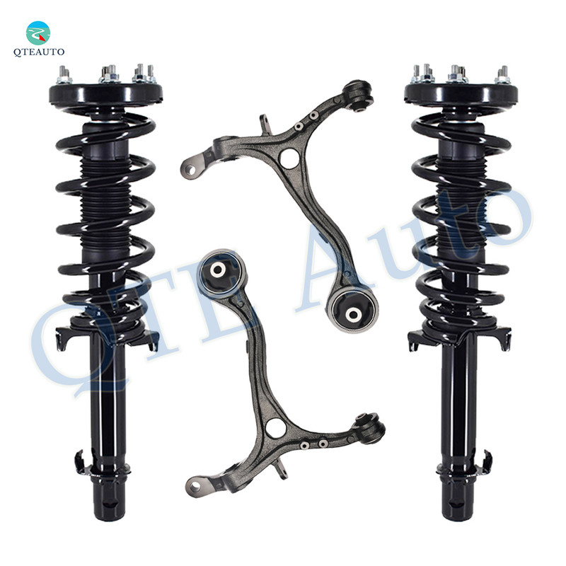 Set of 4 Front Lower Control Arm-Quick Complete Strut-Coil Spring Assembly For 2008-2012 Honda Accord