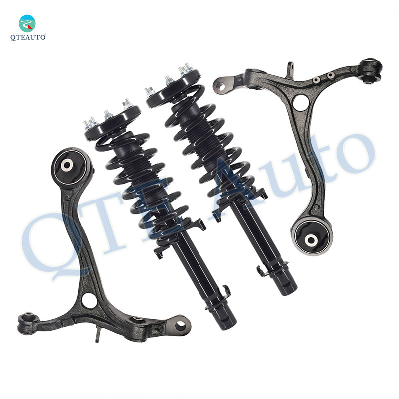 Set of 4 Front Lower Control Arm-Quick Complete Strut-Coil Spring Assembly For 2008-2012 Honda Accord V6
