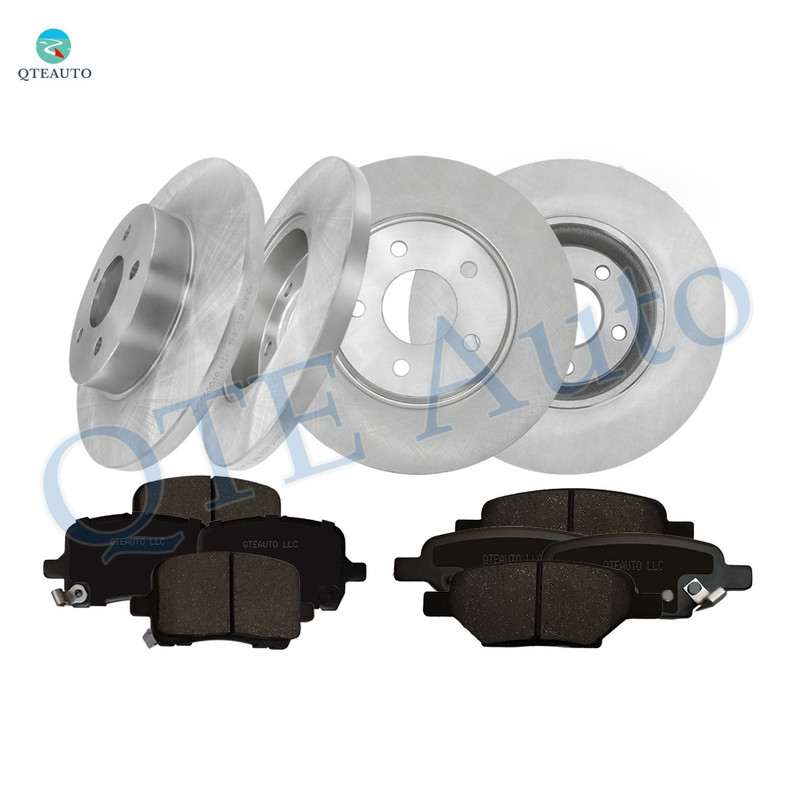 Set 12 Front 296mm-Rear 270mm Disc Brake Rotors-Ceramic Brake Pad For 2004-2006 Chevrolet Malibu