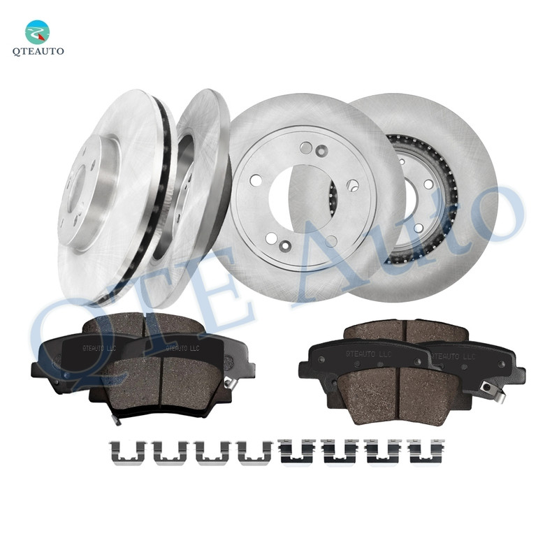 Set 12 Front 280mm-Rear 262mm Disc Brake Rotors-Ceramic Brake Pad For 2012-2016 Hyundai Veloster