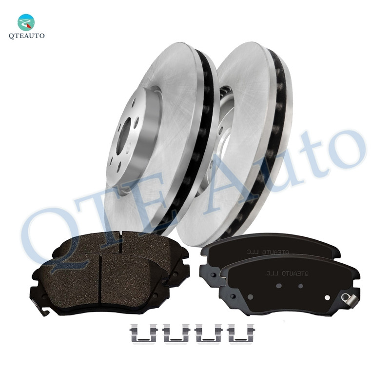 Set of 6 Front 321mm Disc Brake Rotors-Ceramic Brake Pad kit For 2013-2015 Chevrolet Malibu