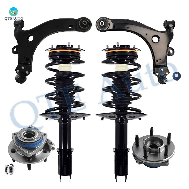 Set of 6 Front Lower Control Arm Ball Joint-Wheel Hub Bearing Assembly-Quick Complete Strut-Coil Spring Assembly For 2005-2009 Buick Allure