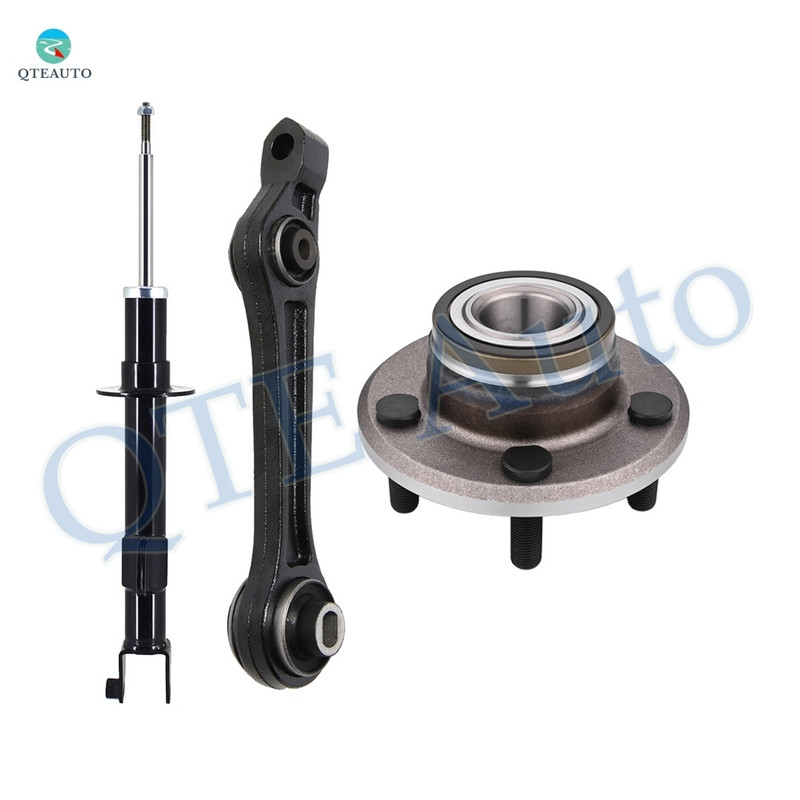 Set of 3 Front Right Lower Rearward Control Arm-Wheel Hub Bearing Assembly-Suspension Strut Assembly For 2005-2010 Chrysler 300