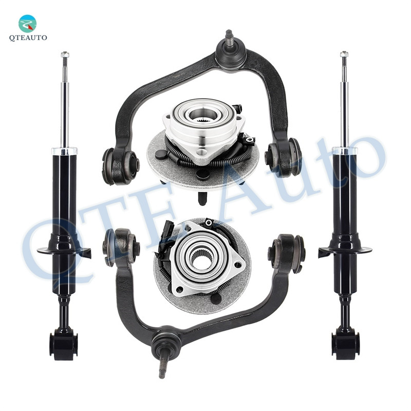 Set of 6 Front Upper Control Arm Ball Joint-Wheel Hub Bearing Assembly-Suspension Strut Assembly For 2004 Ford F-150 4WD