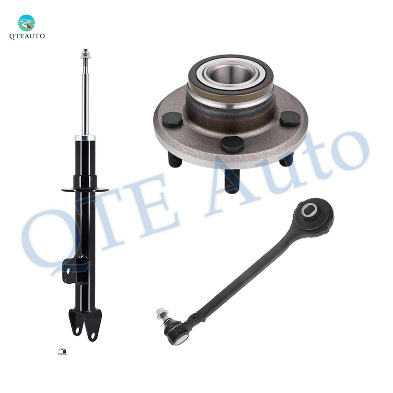 Set of 3 Front Left Lower Forward Control Arm Ball Joint-Wheel Hub Bearing Assembly-Suspension Strut Assembly For 2007-2010 Dodge Charger RWD