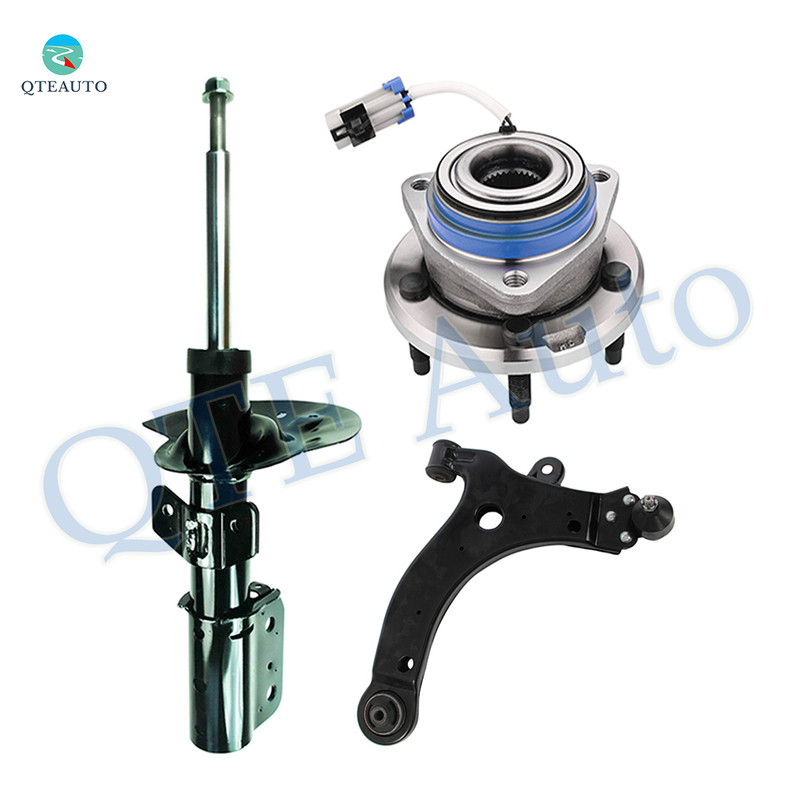 Set of 3 Front Left Lower Control Arm Ball Joint-Wheel Hub Bearing Assembly-Suspension Strut Assembly For 2004-2008 Pontiac Grand Prix