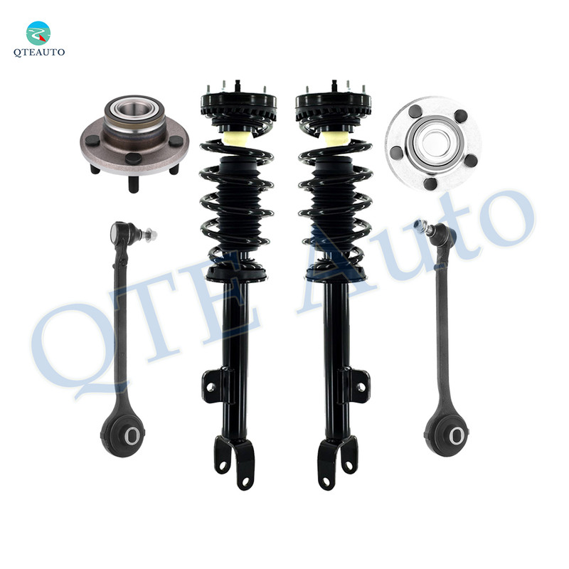 Set of 6 Front Right Lower Forward Control Arm Ball Joint-Wheel Hub Bearing Assembly-Quick Complete Strut-Coil Spring Assembly For 2012-2014 Chrysler 300