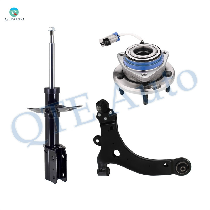 Set of 3 Front Left Lower Control Arm Ball Joint-Wheel Hub Bearing Assembly-Suspension Strut Assembly For 2006-2013 Chevrolet Impala