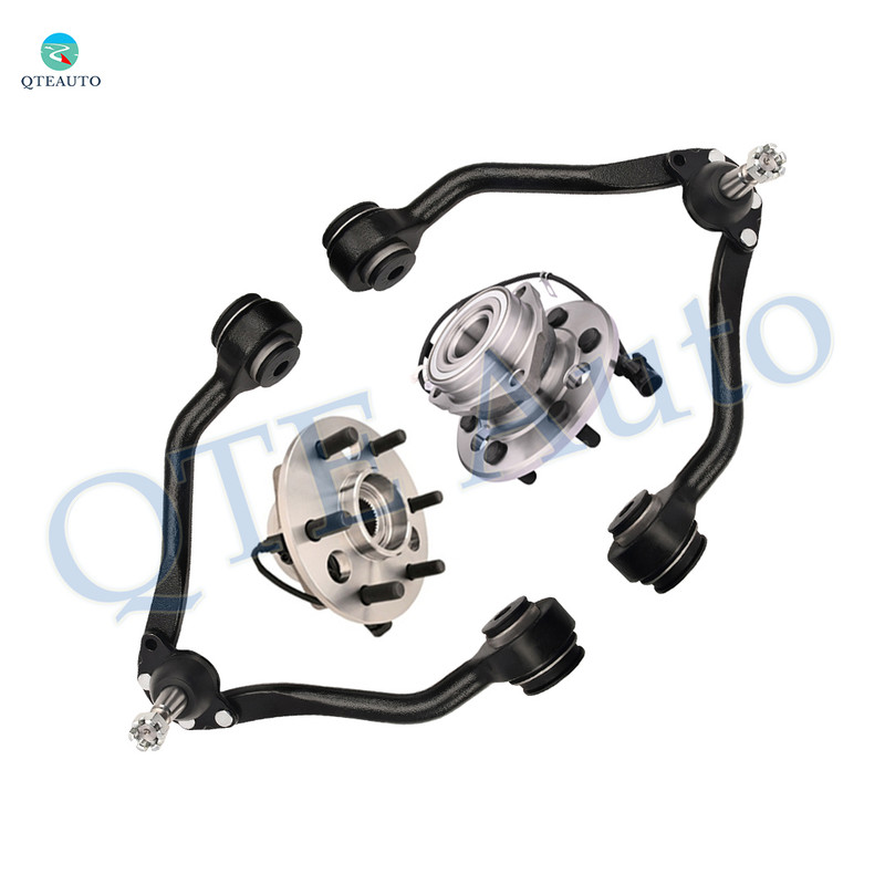 Set of 4 Front Upper Control Arm Ball Joint-Wheel Hub Bearing Assembly For 1995-1999 Chevrolet K1500 Suburban