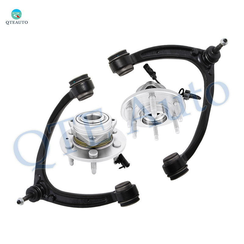 Set of 4 Front Upper Control Arm Ball Joint-Wheel Hub Bearing Assembly For 2007-2013 GMC Sierra 1500