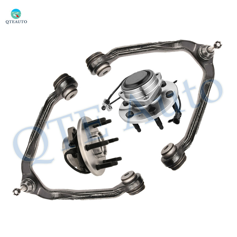 Set of 4 Front Upper Control Arm Ball Joint-Wheel Hub Bearing Assembly For 2003-2005 GMC Savana 2500 RWD
