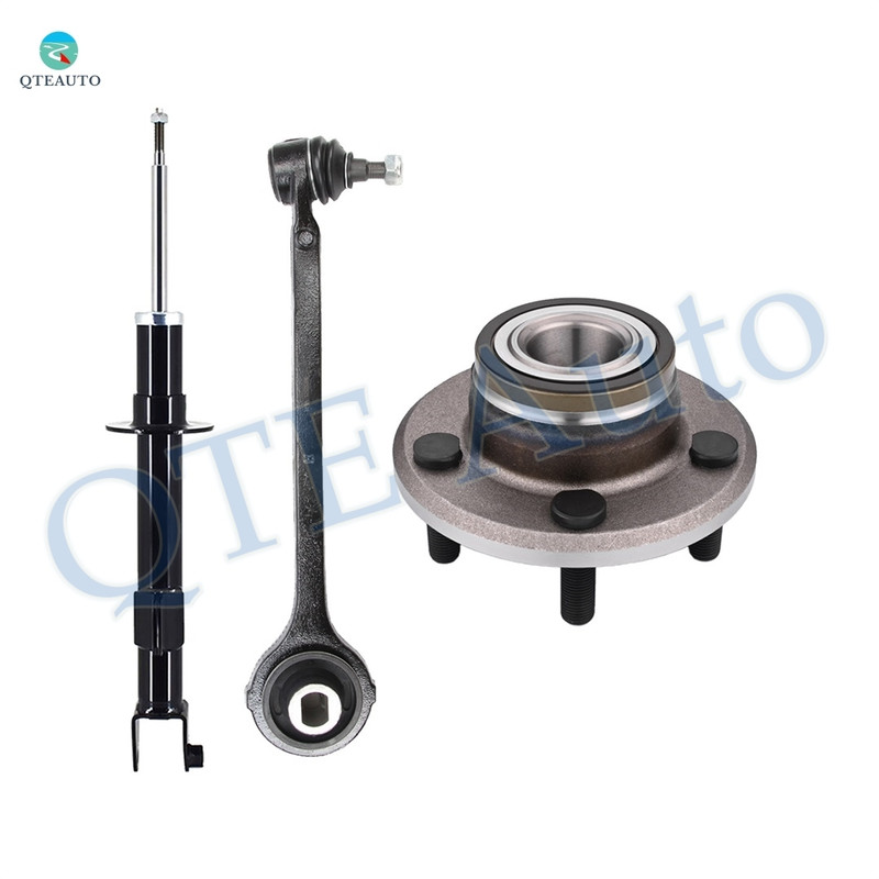 Set of 3 Front Left Lower Forward Control Arm Ball Joint-Wheel Hub Bearing Assembly-Suspension Strut Assembly For 2005-2010 Chrysler 300