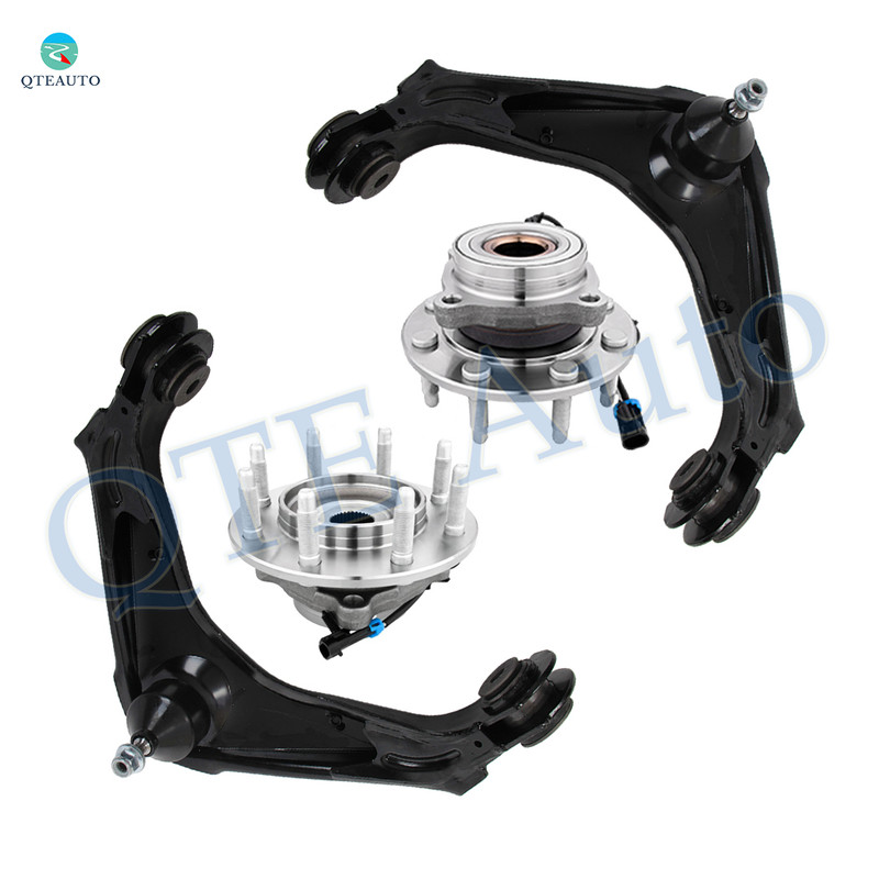 Set of 4 Front Upper Control Arm Ball Joint-Wheel Hub Bearing Assembly For 2007 GMC Sierra 1500 HD Classic With 8 Stud Hub