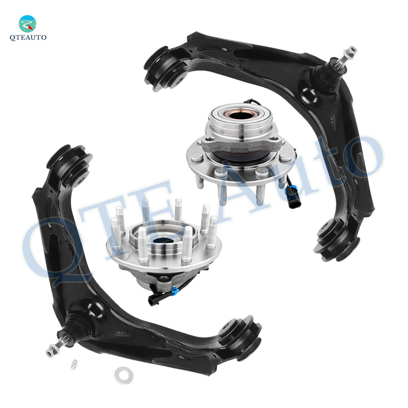 Set of 4 Front Upper Control Arm Ball Joint-Wheel Hub Bearing Assembly For 2003-2007 Hummer H2 With 8 Stud Hub