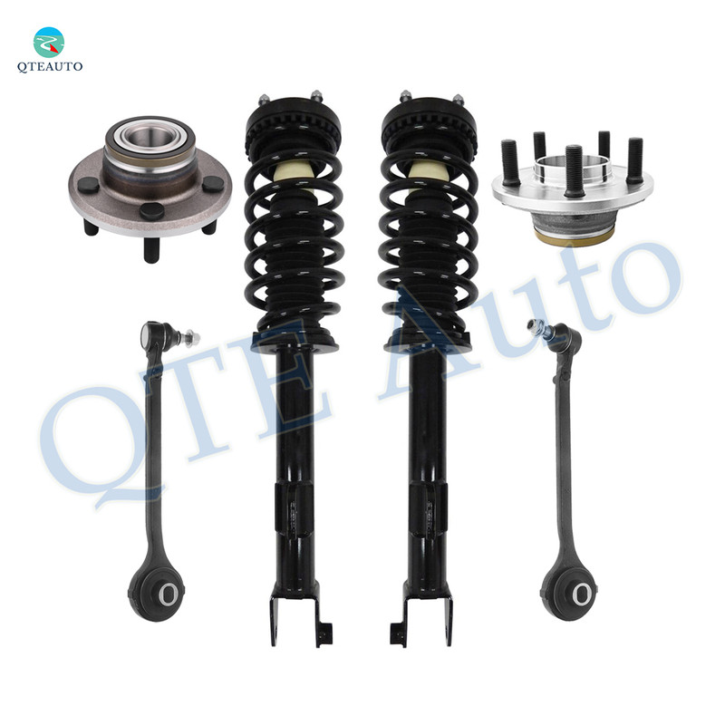 Set of 6 Front Lower Forward Control Arm Ball Joint-Wheel Hub Bearing Assembly-Quick Complete Strut-Coil Spring Assembly For 2009 2010 Dodge Challenger