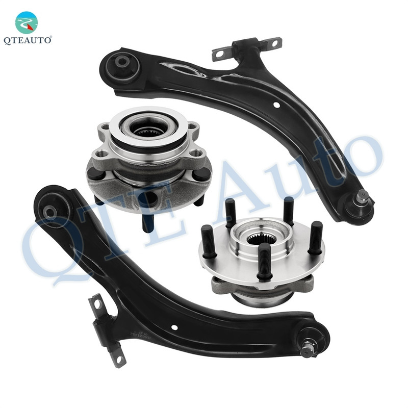 Set of 4 Front Lower Control Arm Ball Joint-Wheel Hub Bearing Assembly For 2014 2015 Nissan Rogue Select