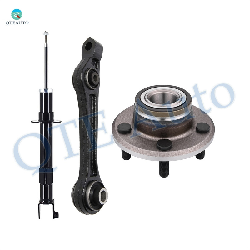 Set of 3 Front Left Lower Rearward Control Arm-Wheel Hub Bearing Assembly-Suspension Strut Assembly For 2005-2010 Chrysler 300