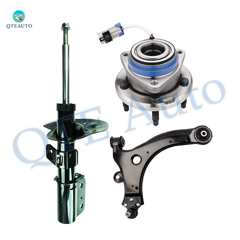 Set of 3 Front Right Lower Control Arm Ball Joint-Wheel Hub Bearing Assembly-Suspension Strut Assembly For 2004-2008 Pontiac Grand Prix