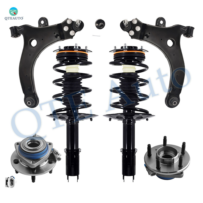 Set of 6 Front Lower Control Arm Ball Joint-Wheel Hub Bearing Assembly-Quick Complete Strut-Coil Spring Assembly For 1997-2001 Pontiac Grand Prix