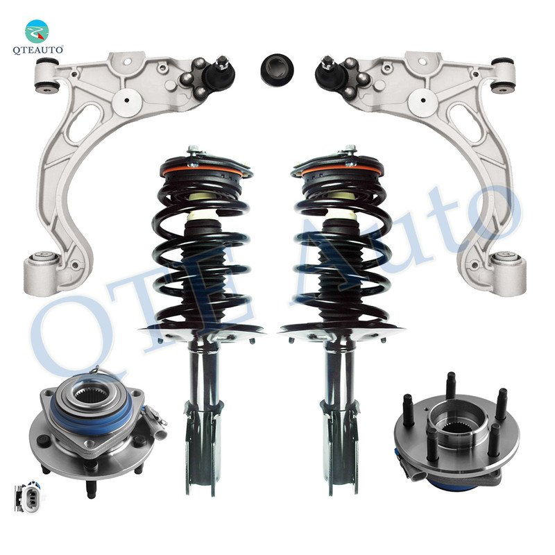 Set of 6 Front Lower Control Arm Ball Joint-Wheel Hub Bearing Assembly-Quick Complete Strut-Coil Spring For 1998-2001 Cadillac Seville