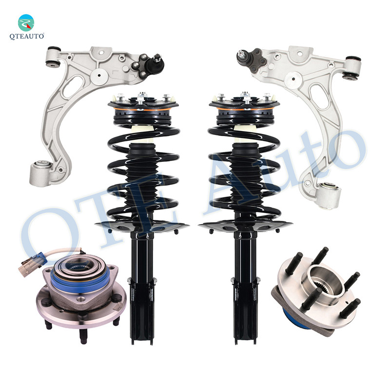 Set of 6 Front Lower Control Arm Ball Joint-Wheel Hub Bearing Assembly-Quick Complete Strut-Coil Spring For 1998-2001 Cadillac Seville