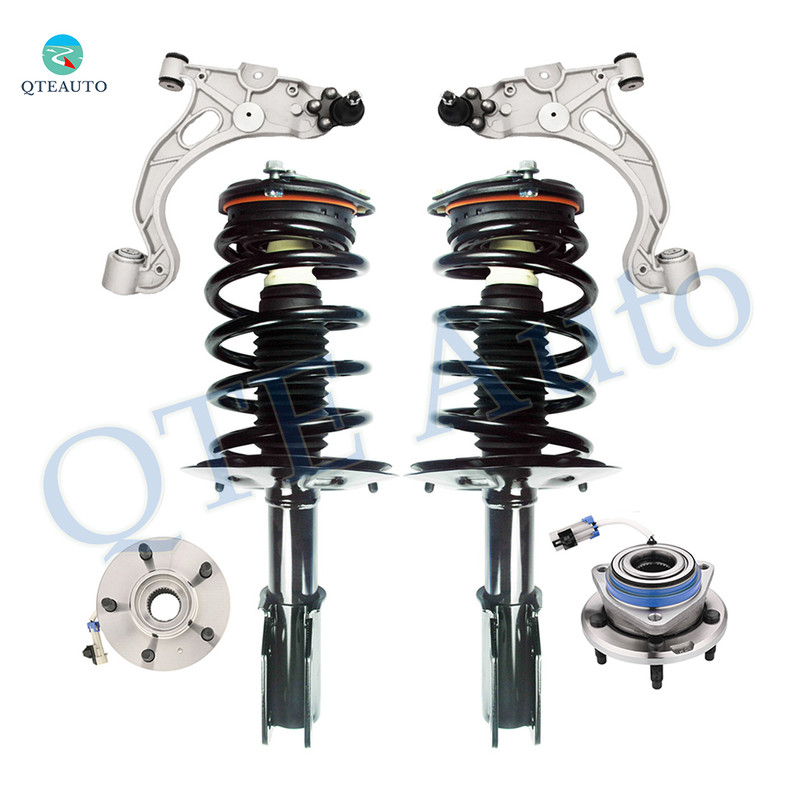 Set of 6 Front Lower Control Arm Ball Joint-Wheel Hub Bearing Assembly-Quick Complete Strut-Coil Spring Assembly For 1998-2004 Cadillac Seville