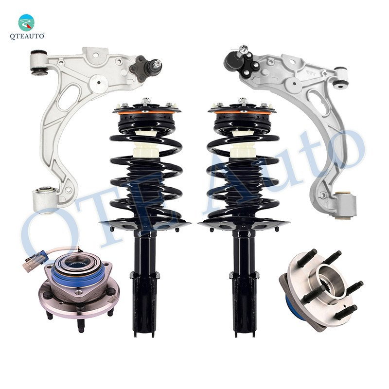 Set of 6 Front Lower Control Arm Ball Joint-Wheel Hub Bearing Assembly-Quick Complete Strut-Coil Spring Assembly For 2000 2001 Buick Lesabre