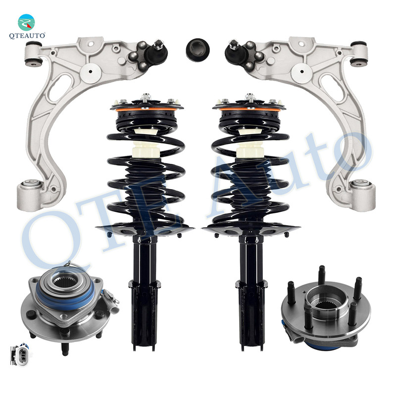 Set of 6 Front Lower Control Arm Ball Joint-Wheel Hub Bearing Assembly-Quick Complete Strut-Coil Spring Assembly For 2000 2001 Cadillac Deville