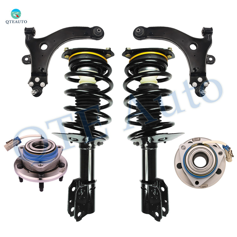Set of 6 Front Lower Control Arm Ball Joint-Wheel Hub Bearing Assembly-Quick Complete Strut-Coil Spring Assembly For 1999-2001 Pontiac Montana