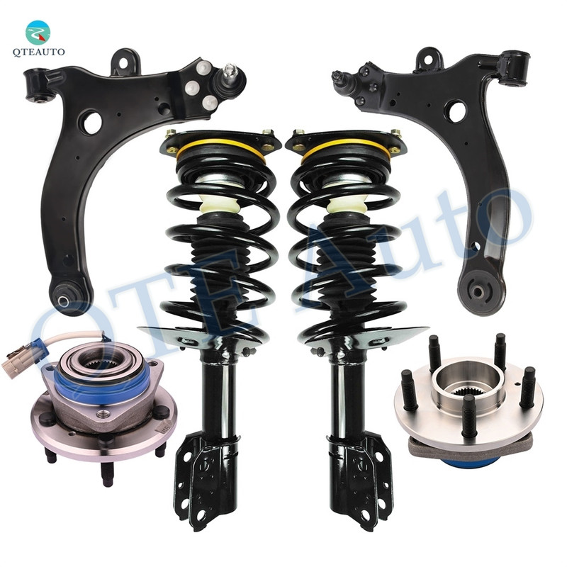 Set of 6 Front Lower Control Arm Ball Joint-Wheel Hub Bearing Assembly-Quick Complete Strut-Coil Spring Assembly For 1999-2001 Pontiac Montana