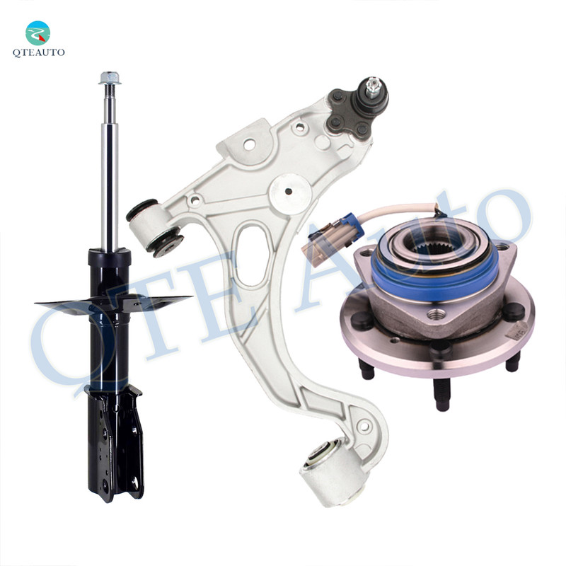 Set of 3 Front Right Lower Control Arm Ball Joint-Wheel Hub Bearing Assembly-Suspension Strut Assembly For 2000 2001 Buick Lesabre