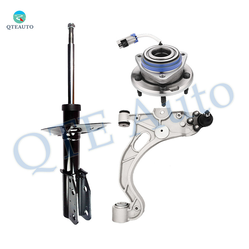 Set of 3 Front Left Lower Control Arm Ball Joint-Wheel Hub Bearing Assembly-Suspension Strut Assembly For 1998 1999 Buick Riviera