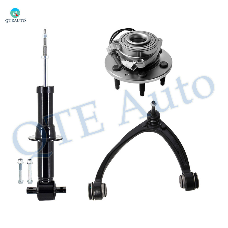 Set of 3 Front Left Upper Control Arm Ball Joint-Wheel Hub Bearing Assembly-Suspension Strut Assembly For 2015 2016 Cadillac Escalade ESV