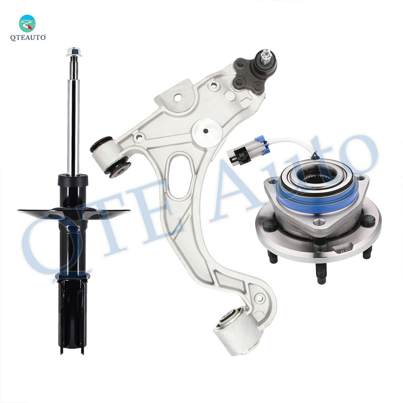 Set of 3 Front Right Lower Control Arm Ball Joint-Wheel Hub Bearing Assembly-Suspension Strut Assembly For 1998-2005 Buick Park Avenue