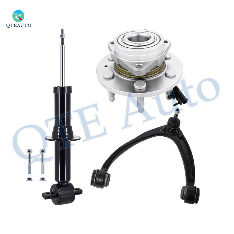 Set of 3 Front Left Upper Control Arm Ball Joint-Wheel Hub Bearing Assembly-Suspension Strut Assembly For 2007-2013 GMC Sierra 1500