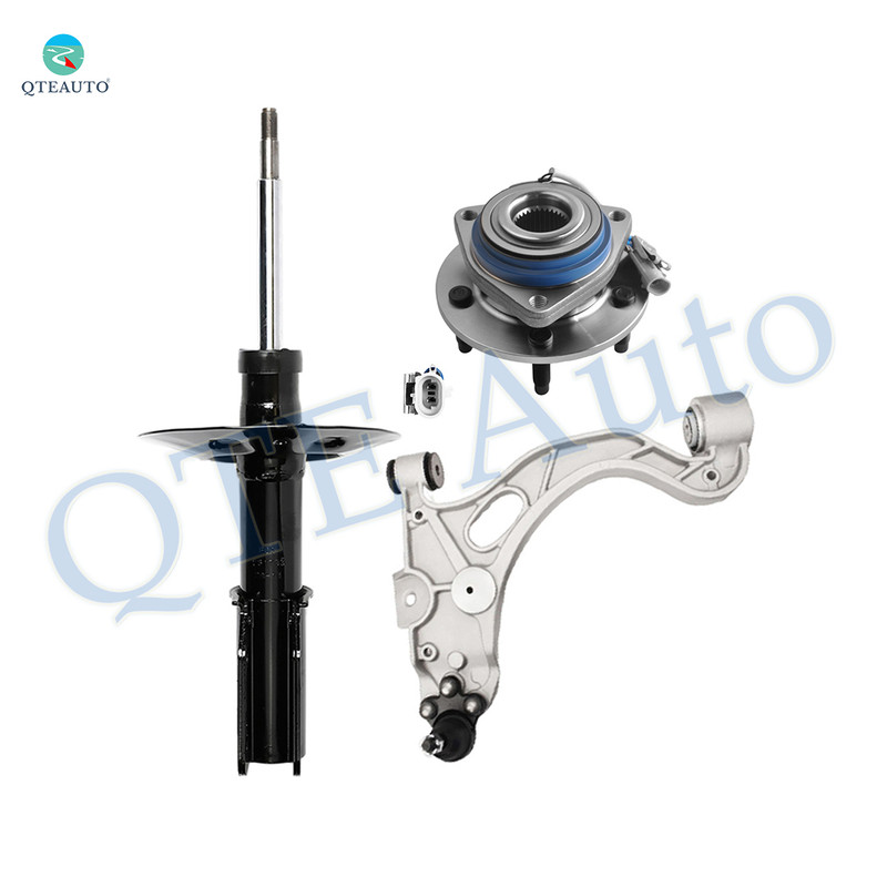 Set of 3 Front Right Lower Control Arm Ball Joint-Wheel Hub Bearing Assembly-Suspension Strut Assembly For 1998 1999 Oldsmobile Aurora Aluminum Arm
