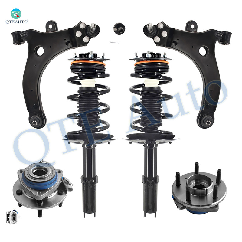 Set of 6 Front Lower Control Arm Ball Joint-Wheel Hub Bearing Assembly-Quick Complete Strut-Coil Spring Assembly For 2014-2016 Chevrolet Impala Limited with Police Package