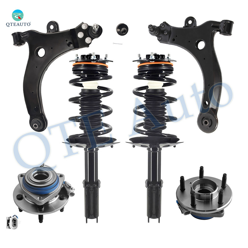Set of 6 Front Lower Control Arm Ball Joint-Wheel Hub Bearing Assembly-Quick Complete Strut-Coil Spring Assembly For 2014-2016 Chevrolet Impala Limited with Police Package