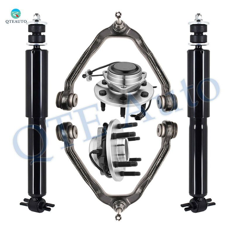 Set of 6 Front Upper Control Arm Ball Joint-Wheel Hub Bearing Assembly-Shock Absorber For 2003-2013 Chevrolet Express 1500